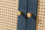 Handcrafted Premium Grain Panels,Rattan Sideboard Buffer Cabinet,Accent Storage Cabinet With 4 Rattan Doors