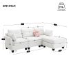 [VIDEO provided] [New] 92*63"Modern Teddy Velvet Sectional Sofa,Charging Ports on Each Side,L-shaped Couch with Storage Ottoman