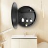 30x30 inch Black Metal Framed Wall mount Bathroom Medicine Cabinet with Mirror