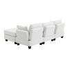 [VIDEO provided] [New] 92*63"Modern Teddy Velvet Sectional Sofa,Charging Ports on Each Side,L-shaped Couch with Storage Ottoman