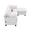[VIDEO provided] [New] 92*63"Modern Teddy Velvet Sectional Sofa,Charging Ports on Each Side,L-shaped Couch with Storage Ottoman