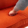 Oak Armrest Oak Upholstered Single Lounge Chair Indoor Lounge Chair Burnt Orange Color