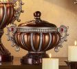 11.5" Tall" Delicata" Decorative Jewelry Box, Reddish Bronze with Silver Accents