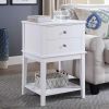 conifferism White Nightstand 2 Drawers 28 inches Tall for Bedroom,Wood Sofa Side Table with Storage Shelf,Large End Tables