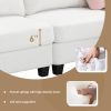 [VIDEO provided] [New] 92*63"Modern Teddy Velvet Sectional Sofa,Charging Ports on Each Side,L-shaped Couch with Storage Ottoman