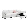 [VIDEO provided] [New] 92*63"Modern Teddy Velvet Sectional Sofa,Charging Ports on Each Side,L-shaped Couch with Storage Ottoman