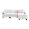 [VIDEO provided] [New] 92*63"Modern Teddy Velvet Sectional Sofa,Charging Ports on Each Side,L-shaped Couch with Storage Ottoman