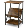 Elegant Modern Style 3-Tier V-shaped Bookshelf Side Table