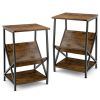 Elegant Modern Style 3-Tier V-shaped Bookshelf Side Table