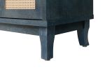 Handcrafted Premium Grain Panels,Rattan Sideboard Buffer Cabinet,Accent Storage Cabinet With 4 Rattan Doors