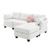 [VIDEO provided] [New] 92*63"Modern Teddy Velvet Sectional Sofa,Charging Ports on Each Side,L-shaped Couch with Storage Ottoman