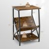 Elegant Modern Style 3-Tier V-shaped Bookshelf Side Table