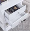 conifferism White Nightstand 2 Drawers 28 inches Tall for Bedroom,Wood Sofa Side Table with Storage Shelf,Large End Tables