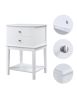 conifferism White Nightstand 2 Drawers 28 inches Tall for Bedroom,Wood Sofa Side Table with Storage Shelf,Large End Tables