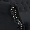 57" Chesterfield Sofa Black Velvet for Living Room, 2 Seater Sofa Tufted Couch with Rolled Arms and Nailhead for Living Room, Bedroom, Office
