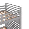 Twin over Twin Wood Bunk Bed with Two Drawers - Gray