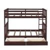 Twin-Over-Twin Bunk Bed with Ladders and Two Storage Drawers (Espresso)(OLD SKU:LT000265AAP)