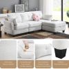 [VIDEO provided] [New] 92*63"Modern Teddy Velvet Sectional Sofa,Charging Ports on Each Side,L-shaped Couch with Storage Ottoman