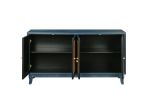 Handcrafted Premium Grain Panels,Rattan Sideboard Buffer Cabinet,Accent Storage Cabinet With 4 Rattan Doors