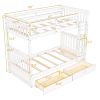 Twin-Over-Twin Bunk Bed with Ladders and Two Storage Drawers (Espresso)(OLD SKU:LT000265AAP)