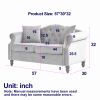57" Chesterfield Sofa Black Velvet for Living Room, 2 Seater Sofa Tufted Couch with Rolled Arms and Nailhead for Living Room, Bedroom, Office